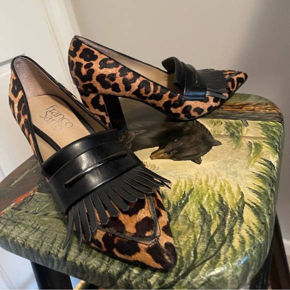 Franco Sarto Leopard print Noble 2 mirror loafer heel 5.5 - Picture 3 of 5